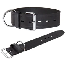 Нашийник широкий Flamingo Rondo Collar натуральна шкіра 5 см 75 см чорний (44719): Виробник Flamingo