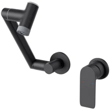 Смеситель настенный Lefton Single-Handle Wall Mount Bathroom Faucet with Temperature Display-BFWM2401 Matt Blac: Назначение Для раковины