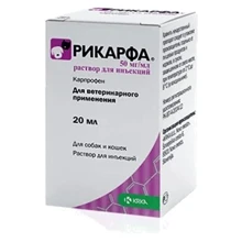 Раствор КРКА Рикарфа для инъекций противовоспалительные для собак и кошек 50мг/мл 20 мл (3838989647209): undefined undefined