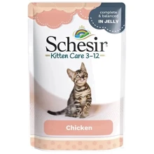 Влажный корм Schesir Kitten Care Chicken натуральные консервы в желе для котят пауч 85 г (57550): Тип Влажный корм