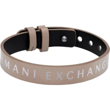 Чоловічий браслет Armani Exchange двосторонній бежевий/чорний (AXG0108040): undefined undefined