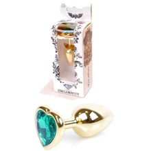 Анальная пробка с кристаллом BOSS of TOYS Boss Series - Jewellery Gold Heart PLUG Green S, BS6400042: Для кого Унисекс