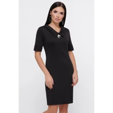 Платье FashionUp PL-1799A 42 черное повседневное до середины бедра: Состав Вискоза, Полиэстер, Эластан