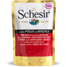 Влажный корм для кошек Schesir Chicken Seabass курица с окунем, 100 г: Тип Влажный корм