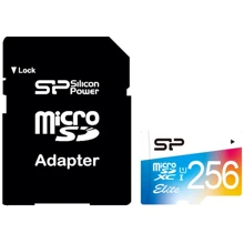 Карта пам'яті Silicon Power 256GB microSDXC class 10 UHS-I Elite Color (SP256GBSTXBU1V20SP): Тип карти MicroSDXC