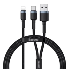 Кабель Baseus USB Cable Lightning/USB-C Cafule 1m Black (CATKLF-ELG1): Тип USB Cable - Lightning/USB-C