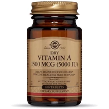 Solgar Dry Vitamin A Солгар Витамин А 1500 мкг, 100 таблеток: Тип Витамин A