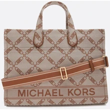Женская сумка тоут Michael Kors Gigi Large Empire Logo Jacquard Tote Bag бежевая (30S3G3GT3J969): Пол Женский