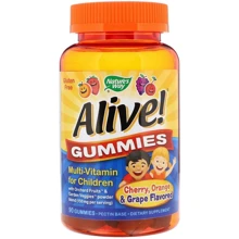 Nature's Way Alive! Gummies Multi-Vitamin for Children 90 Gummies Cherry, Grape & Orange Вітаміни для дітей: Тип мультивітаміни