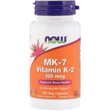 Now Foods MK-7 Vitamin K-2 100 mcg MK-7 Вітамін K-2 120 веганських капсул: Тип вітамін K