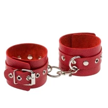 Наручники Leather Double Fix Leg Cuffs, Red: Виробник sLash