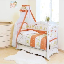 Постельный комплект 8 эл. Twins Standard Basic 4050-CB-018, Мишки со звездочкой, терракотовый: Тип постельный комплект