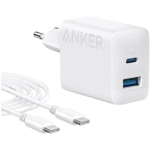Зарядное устройство ANKER Wall Charger USB-C+USB-A PowerPort 312 20W with USB-C Cable White (B2348G21): Особенности USB-C, Power Delivery (PD)