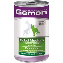 Влажный корм Gemon Dog Wet Medium Adult для собак кусочки с ягненком и рисом 1.25 кг (70387910): Тип Влажный корм