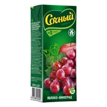 Сочный фрукт нектар яблоко-виноград сочный 0,2 л (4813538007092): Тип Соки