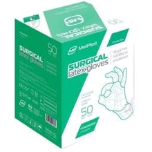 Рукавички хірургічні MedPlast латексні з пудрою розмір 8 (XL) 50 пар / уп.: Вид рукавички латексні
