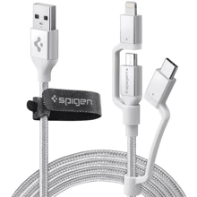 Кабель Spigen USB Cable to Lightning/microUSB/USB-C Essential C10i3 1.5m White (000CB23017): Тип USB Cable - Lightning/microUSB/USB-C