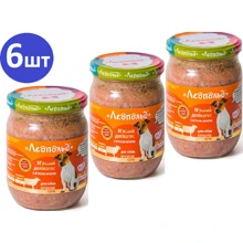 Влажный корм для собак Леопольд Мясные деликатесы с мясом ягненка 500 г х 6 шт. (4820185490269-6): Тип Влажный корм