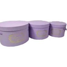 Набор подарочных картонных коробок Ufo 3 шт. фиолетовый (YS 2516P Набор 3 шт PURPLE круг.): Производитель Ufo