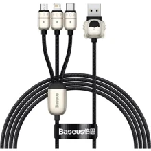 Кабель Baseus USB Cable to Lightning/microUSB/USB-C Tiger 3.5A 1.2m Black (CASX010001): Тип USB Cable - Lightning/microUSB/USB-C