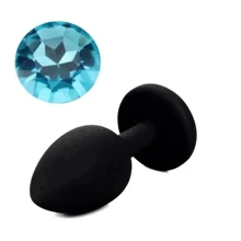 Силіконова анальна пробка з кристалом Silicon Black 12 (розмір S), SKN-SIL-BLACK 12: Для кого унісекс