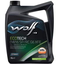 Моторное масло WOLF ECOTECH 0W16 SP/RC G6 XFE 5л: Тип Синтетическое