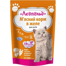 Влажный корм для кошек Леопольд Мясной корм Ассорти с мясом, печенью и овощами в желе 100 г : Тип Влажный корм