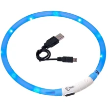 Нашийник для собак Flamingo Visio Light Led світиться синій 70 см: Виробник Flamingo