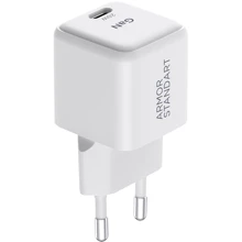Зарядное устройство ArmorStandart Wall Charger USB+USB-C GaN 20W White (ARM77569): Особенности Быстрая зарядка, Power Delivery (PD), USB-C