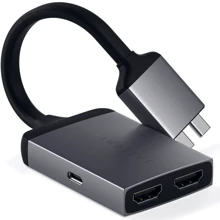 Адаптер Satechi Adapter Dual USB-C to 2xHDMI+USB-C Space Gray (ST-TCDHAM): Колір сірий