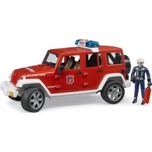 Пожежний джип Wrangler Unlimited Rubicon, світло і звук, + фігурка пожежника, М1: 16 (02528): Виробник Bruder