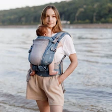 Эрго – рюкзак Love & Carry One + Cool Organic Wood голубой (LC558 Organic): Материал хлопок