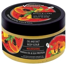 Energy of Vitamins Масляно-солевой скраб для тела Масло папайи & протеины шелка 250 ml: Назначение Питание, Очищение, Тонизирование