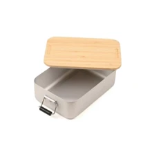 Ланч-бокс Troika с защелкой алюминий и бамбуковая крышка (BOX22): undefined undefined