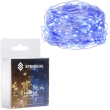 Гирлянда на батарейках Springos 4.9 м 50 LED CL0016 Blue: Тип Линейная