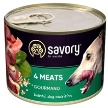 Влажный корм Savory Dog Gourmand для собак 4 вида мяса 200 г: Тип Влажный корм