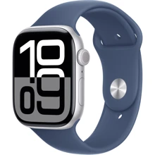 Apple Watch Series 10 42mm GPS + Cellular Silver Aluminium Case with Denim Sport Band - S/M (MWX33): Размер корпуса 42mm