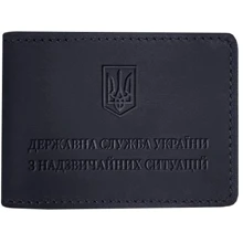 Обкладинка на посвідчення державної служби України з надзвичайних ситуацій BlankNote Crazy Horse темно-синя (BN-OP-14-nn): Стать Унисекс