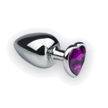 Анальная пробка, Silver Heart Amethyst, L: Для кого Унисекс