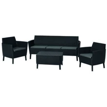 Комплект садових меблів Allibert Salemo 3 seater set сірий (8711245155418): Вид меблів комплекту Стол, Кресло, Диван