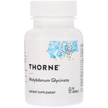 Thorne Research Molybdenum Glycinate 60 Caps Молибден: Тип Селен