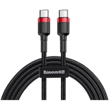 Кабель Baseus Cable USB-C to USB-C Cafule PD 60W 1m Red/Black (CATKLF-G91): Тип USB-C - USB-C