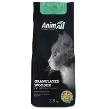 Древесный наполнитель AnimAll для кошачьего туалета с ароматом мяты белый 2.8 кг (138,870): Вид Древесный