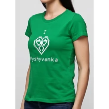 Футболка жіноча Manatki з Принтом Вишиванка ж Green L: undefined undefined