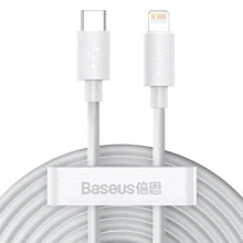 Кабель Baseus Cable USB-C to Lightning Simple Wisdom PD 20W 1.5m White (TZCATLZJ-02): Тип USB-C - Lightning