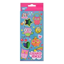 Олівці двоколірні Yes 12/24 квітів Disco owls (290552): Тип кольорові