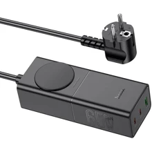 Зарядное устройство Hoco Wall Charger USB+2xUSB-C+AC NS4 Sharp PD 65W Black: Особенности Быстрая зарядка, Power Delivery (PD), USB-C