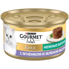 Влажный корм GOURMET Gold "Нежные биточки" для взрослых кошек с ягненком и зеленой фасолью 85 г (7613035442276): Тип Влажный корм