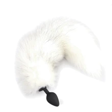 Силіконова анальна пробка з хвостом із натурального хутра Art of Sex size M White fox: Для кого унісекс