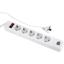 Мережевий фільтр ProLogix (PRS-075P5CUSB-30W): Кількість розеток, шт 5
